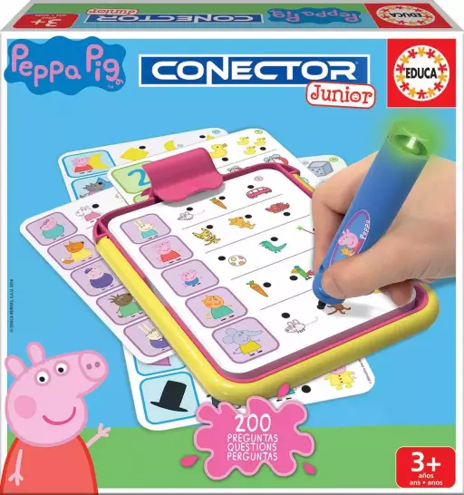 Educa – Jeu Conector Peppa Pig Junior : Stylo Sabio Avec Son Et Lumière, Plus De 100 Questions, Dès 3 Ans