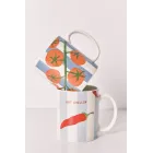 Tazas rayadas con estampados de chiles y tomates - Pack 2