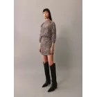 Vestido Drapeado de Leopardo Estampado - MANGO