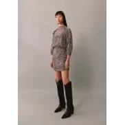 Vestido Drapeado de Leopardo Estampado - MANGO