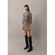 Vestido Drapeado de Leopardo Estampado - MANGO
