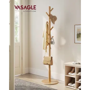 Perchero de Madera Maciza en Forma de Árbol con 8 Ganchos