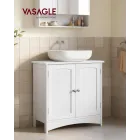 Armario Rústico Bajo Lavabo con 2 Puertas y Estante Ajustable