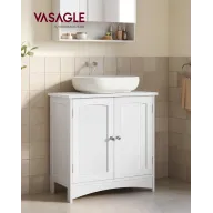 Armario Rústico Bajo Lavabo con 2 Puertas y Estante Ajustable