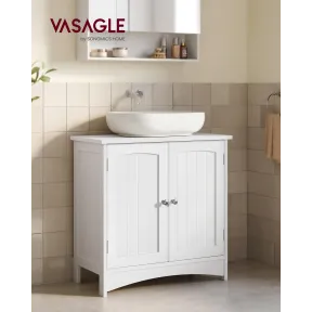 Armario Rústico Bajo Lavabo con 2 Puertas y Estante Ajustable