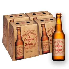 Cerveza Premium Estrella Galicia - Pack de 24 Botellines 33 cl