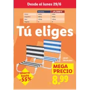 Plegable silla de playa ideal para tus vacaciones.