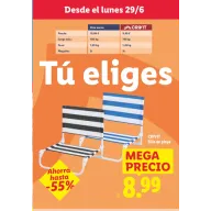 Plegable silla de playa ideal para tus vacaciones.