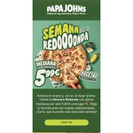 Papa John's: Mediana a 5,99€ en Semana Redonda