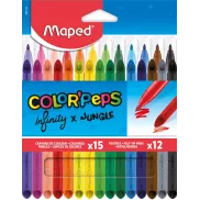 Estuche Maped con 15 lápices y 12 rotuladores de color