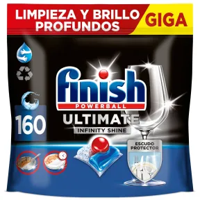 Pastillas Finish Powerball Ultimate: 160 unidades para lavavajillas