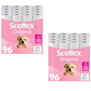 Scottex Original: 192 rollos de papel higiénico