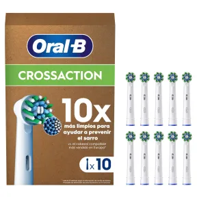 Cabezales Originales Oral-B Pro CrossAction, Pack de 10, Blanco
