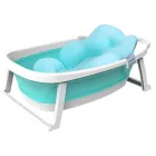 Bañera Plegable Babify para Bebés con Cojín Verde Compacta