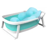 Bañera Plegable Babify para Bebés con Cojín Verde Compacta