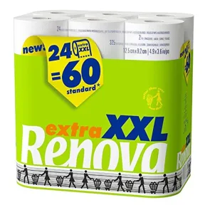 Papel Higiénico Renova Extra XXL | 24 Rollos, 60 Estándar
