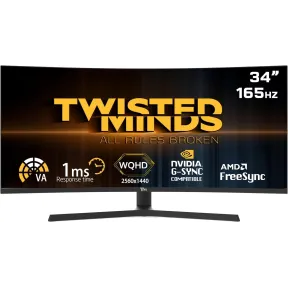 Monitor Gaming 34" QHD 2560x1440 Fast IPS 165Hz Twisted Minds