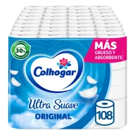 Papel Higiénico Blanco Colhogar 108 Rollos Ultra Suave