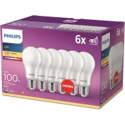 Bombilla LED E27 100W blanca cálida - Pack 6 unidades