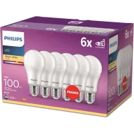 Bombilla LED E27 100W blanca cálida - Pack 6 unidades