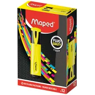 Pack de 12 subrayadores Classic amarillos Maped con punta biselada