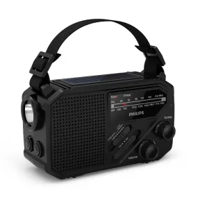 Radio Portátil Philips: FM/AM, Batería Solar y Linterna LED