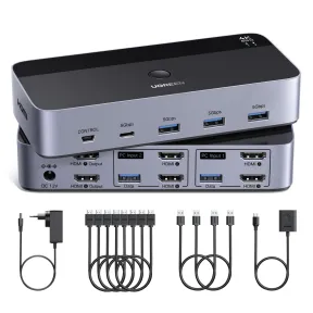 KVM Switch UGREEN HDMI 2.0 4K 60 Hz para 2 PCs