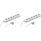 Regleta de 6 enchufes blanca Meister 7430410 - Paquete de 2