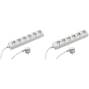 Regleta de 6 enchufes blanca Meister 7430410 - Paquete de 2