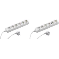 Regleta de 6 enchufes blanca Meister 7430410 - Paquete de 2