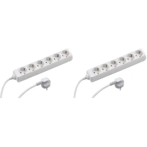 Regleta de 6 enchufes blanca Meister 7430410 - Paquete de 2