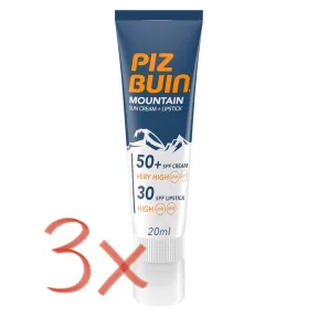 Protección solar 2 en 1: Piz Buin Mountain 50 SPF + Labial 30 SPF