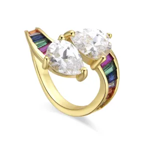 Anillo Multicolor LUXENTER con Circonita en ORO 18K