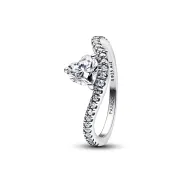 Anillo de plata en forma de corazón pavé para mujer PANDORA