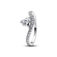 Anillo de plata en forma de corazón pavé para mujer PANDORA