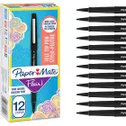 12 marcadores Paper Mate Flair punta mediana negro
