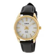 Reloj solar Lorus RY518AX9 dorado para mujer con correa de piel