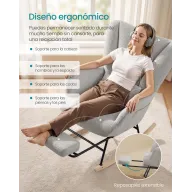 Sillón Mecedor con Reposapiés y Cojín Extraíble