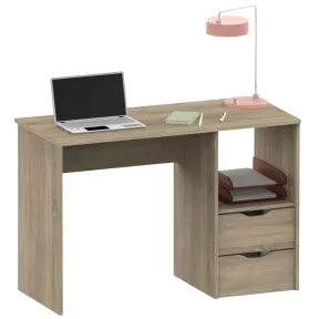 Mesa de Estudio Juvenil con 2 Cajones en Roble Cambrian