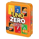 UNO Cero: Juego de cartas Mattel en lata naranja portátil