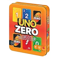 UNO Cero: Juego de cartas Mattel en lata naranja portátil