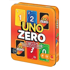 UNO Cero: Juego de cartas Mattel en lata naranja portátil