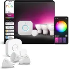 Philips Hue Pro Kit: 3 Bombillas GU10 RGBW, Bridge y Smart Button