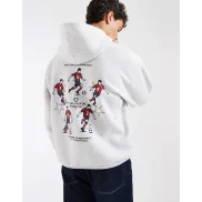 Sudadera con Capucha y Estampado de Fútbol Extragrande