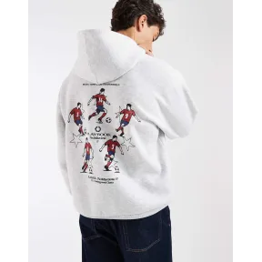 Sudadera con Capucha y Estampado de Fútbol Extragrande