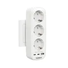 Ladrón Enchufes 6 en 1 con USB C y Tomas Schuko 16A