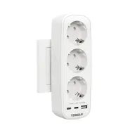 Ladrón Enchufes 6 en 1 con USB C y Tomas Schuko 16A