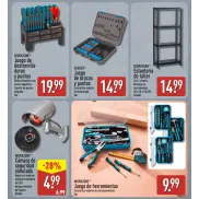 Juego de herramientas: destornilladores y brocas.