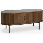 Mueble TV roble oscuro 120cm con 2 puertas persiana