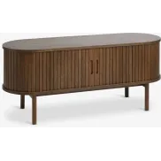 Mueble TV roble oscuro 120cm con 2 puertas persiana